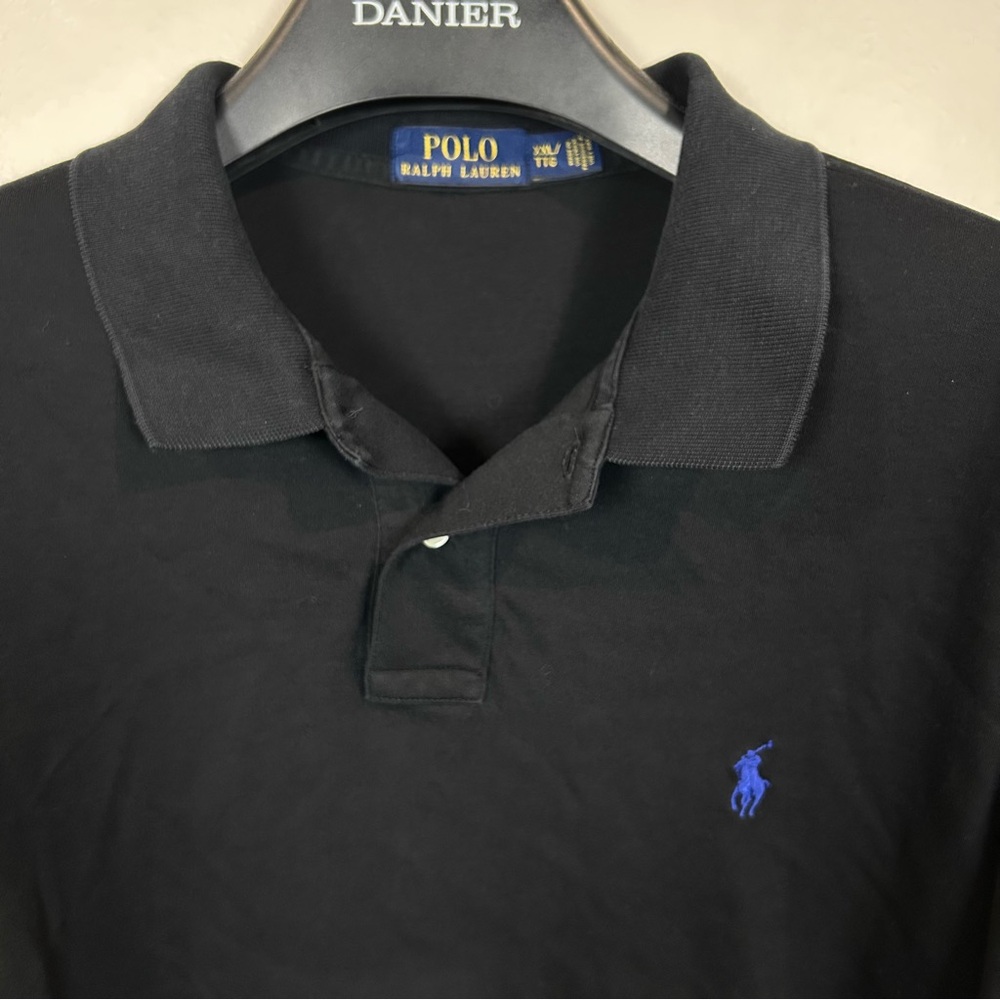 Polo Ralph Lauren Men’s XXL Black Long Sleeve Polo Shirt Blue Pony Logo